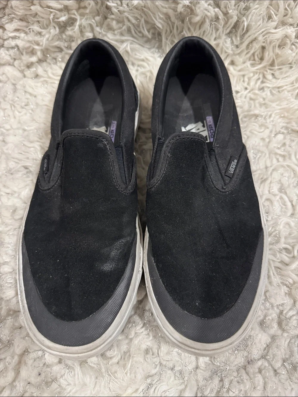 Vans Black Suede Slip-On Loafers